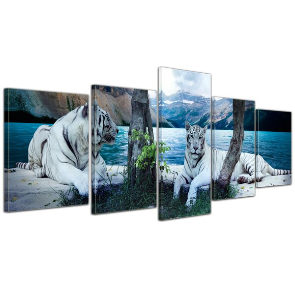 Brayden Studio 5 Tlg Leinwandbilder Set Tiger II Fotodruck Wayfair De